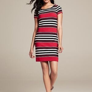Banana Republic Red and Black Striped Mini Dress